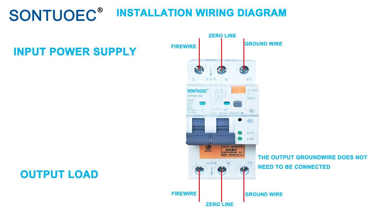 100A 2p 4p Multifunctional RCBO