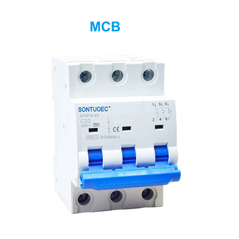 STM16-63 ਮਿਨੀਚਰ ਸਰਕਟ ਤੋੜਨ ਵਾਲੇ 6ka 1p 2p 2 ਪੀ 4 ਪੀ 16 ਏ 230/400 ਵੀ ਐਮਸੀਬੀ